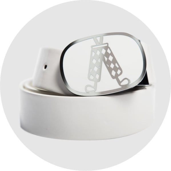 White Golf Belt