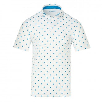 White and Blue Dots Polo